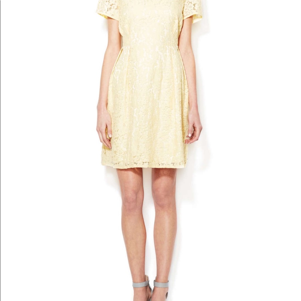 Yellow Woven Silk-blend dress